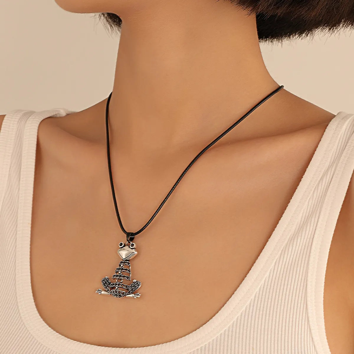 Hip-hop Frog Alloy Plating Necklace