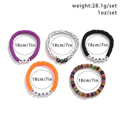 Hip-Hop Funny Novelty Letter Smiley Face Beaded Soft Clay Wholesale Bracelets