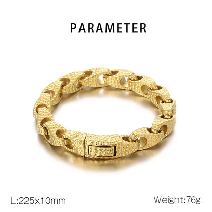 Hip-Hop Geometric 304 Stainless Steel 18K Gold Plated Men'S Bracelets