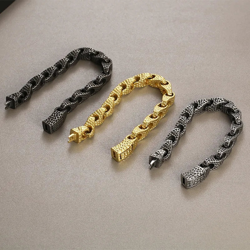 Hip-Hop Geometric 304 Stainless Steel 18K Gold Plated Men'S Bracelets