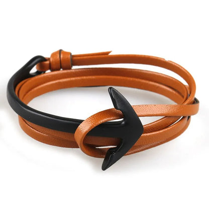 Hip-Hop Geometric Arrow Pu Leather Alloy Men'S Bangle