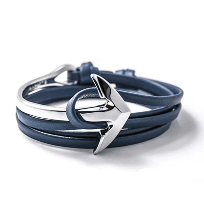 Hip-Hop Geometric Arrow Pu Leather Alloy Men'S Bangle