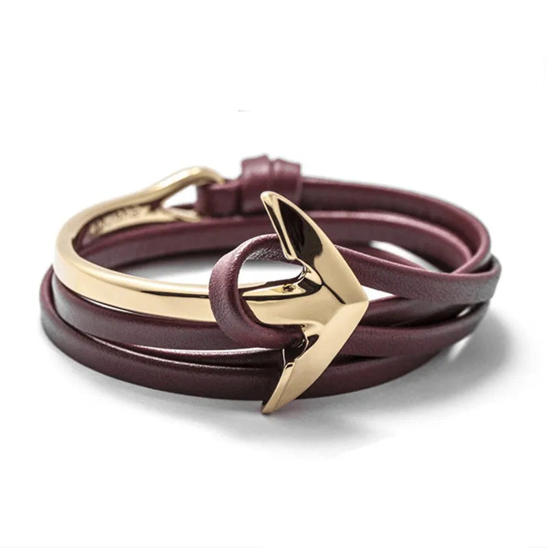 Hip-Hop Geometric Arrow Pu Leather Alloy Men'S Bangle