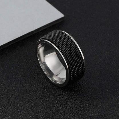 Hip-Hop Geometric Color Block 304 Stainless Steel Unisex Rings