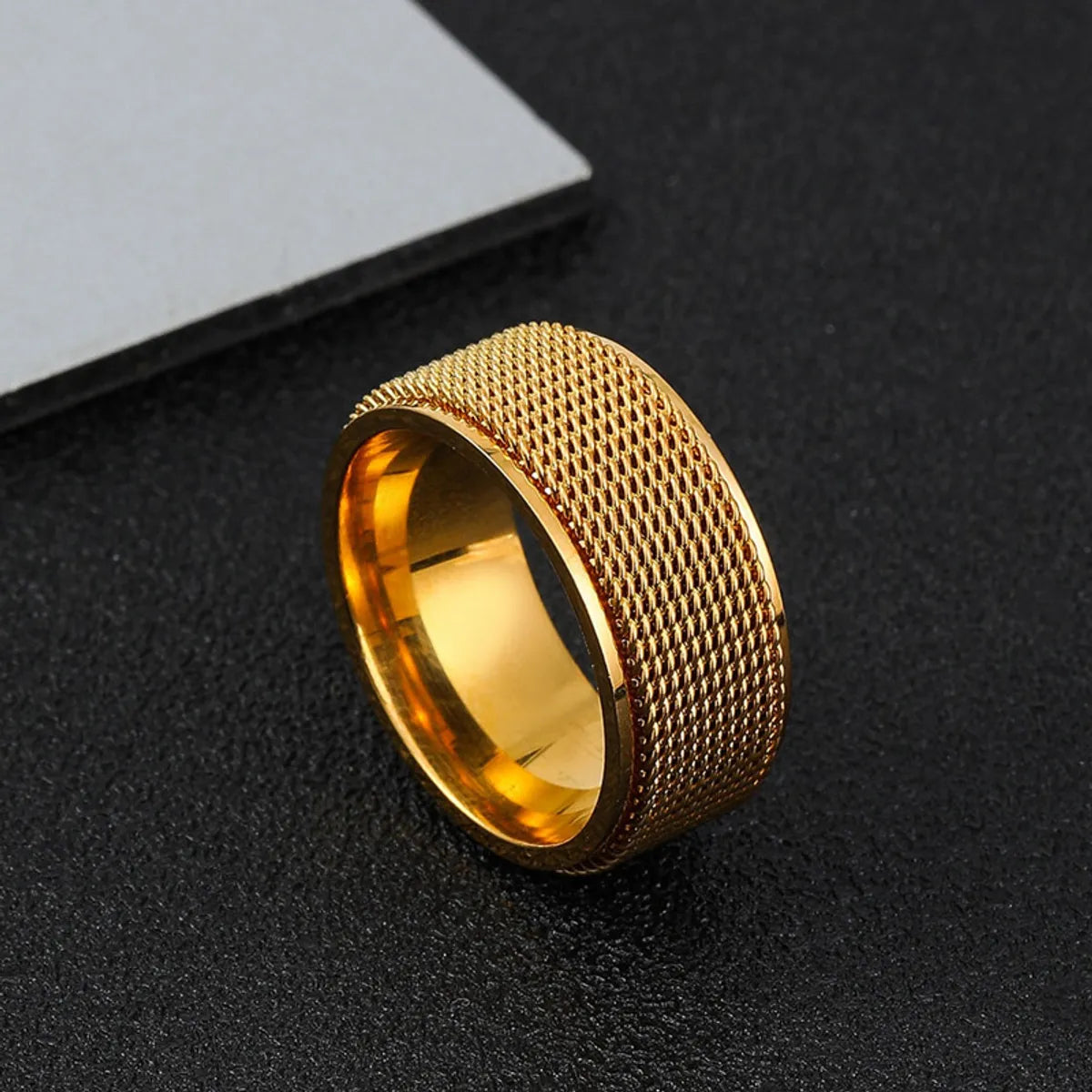 Hip-Hop Geometric Color Block 304 Stainless Steel Unisex Rings