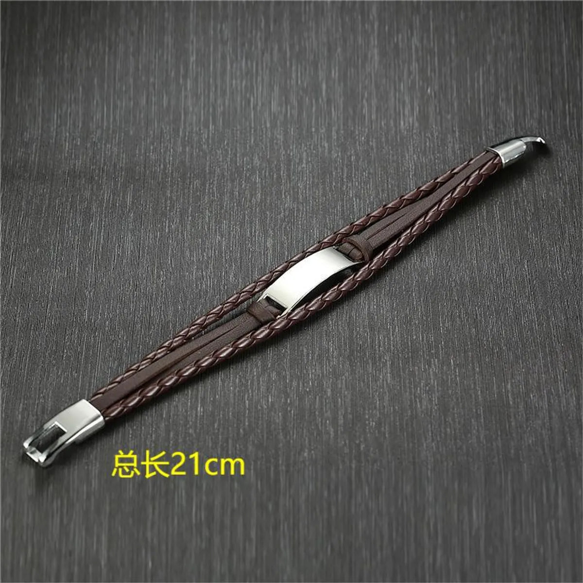 Hip-Hop Geometric Pu Leather Alloy Men'S Bracelets 1 Piece