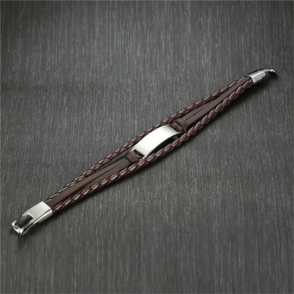 Hip-Hop Geometric Pu Leather Alloy Men'S Bracelets 1 Piece