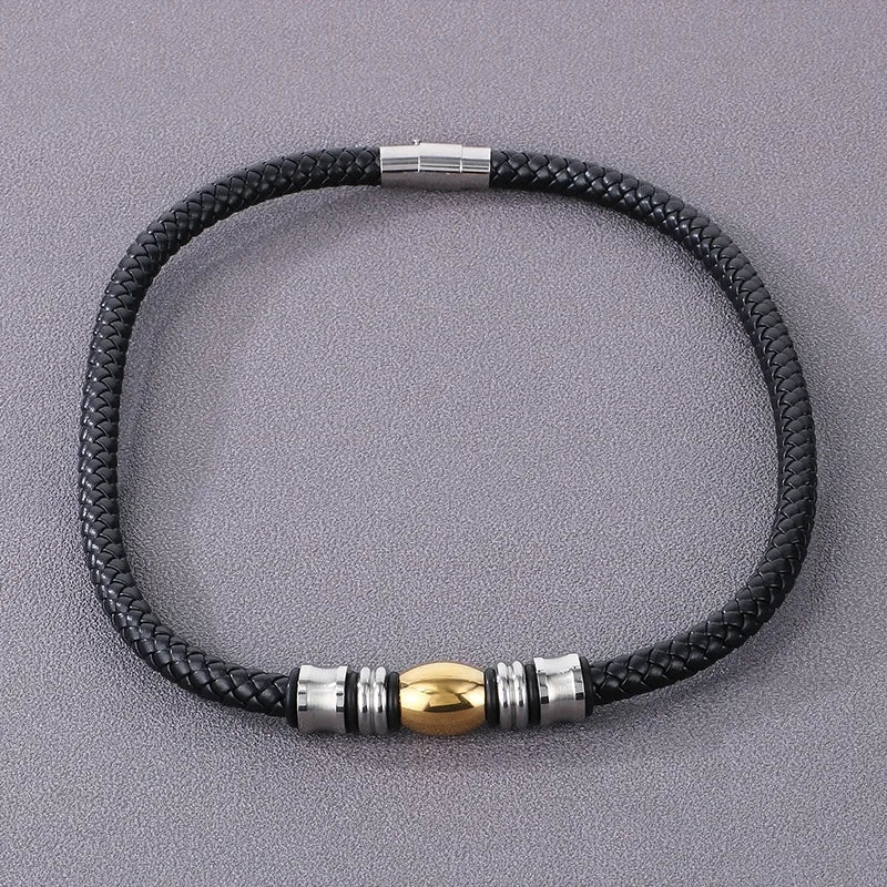 Hip-Hop Geometric Pu Leather Men'S Bracelets Necklace