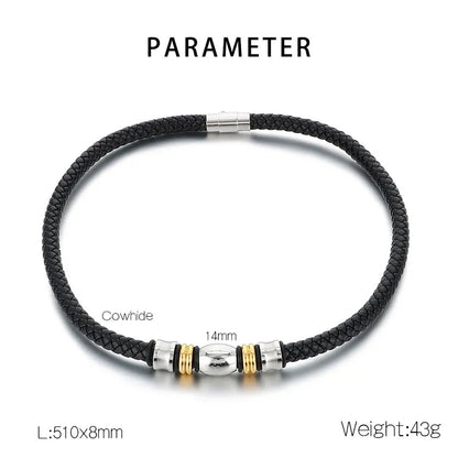 Hip-Hop Geometric Pu Leather Men'S Bracelets Necklace