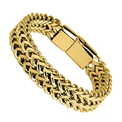 Hip-hop Geometric Solid Color Stainless Steel Plating Bracelets 1 Piece