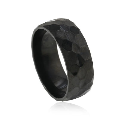 Hip-Hop Geometric Solid Color Titanium Steel Men'S Rings