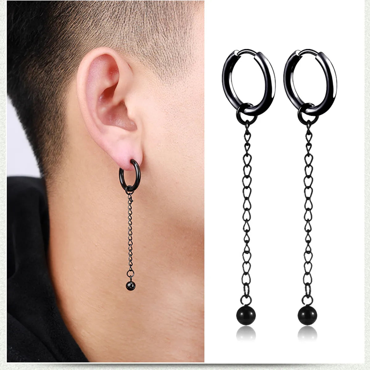 Hip-hop Geometric Stainless Steel Dangling Earrings Plating Stainless Steel Earrings 1 Piece