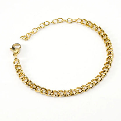 Hip-hop Geometric Stainless Steel Gold Plated Men's Bracelets Necklace