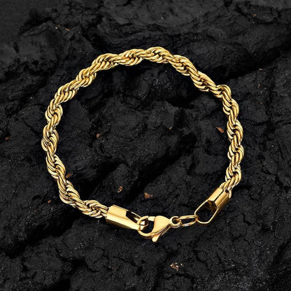 Hip-hop Geometric Stainless Steel Plating 18k Gold Plated Bracelets