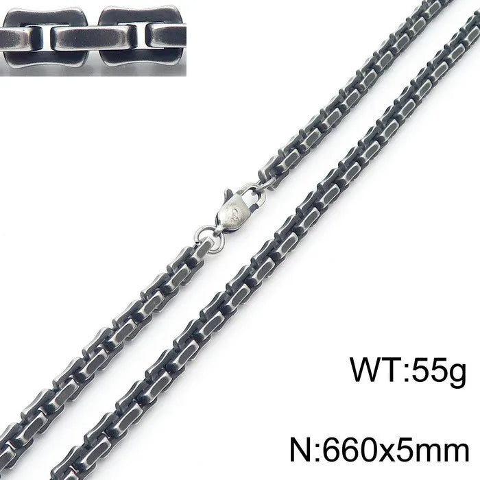 Hip-Hop Geometric Stainless Steel Plating Bracelets Necklace 1 Piece