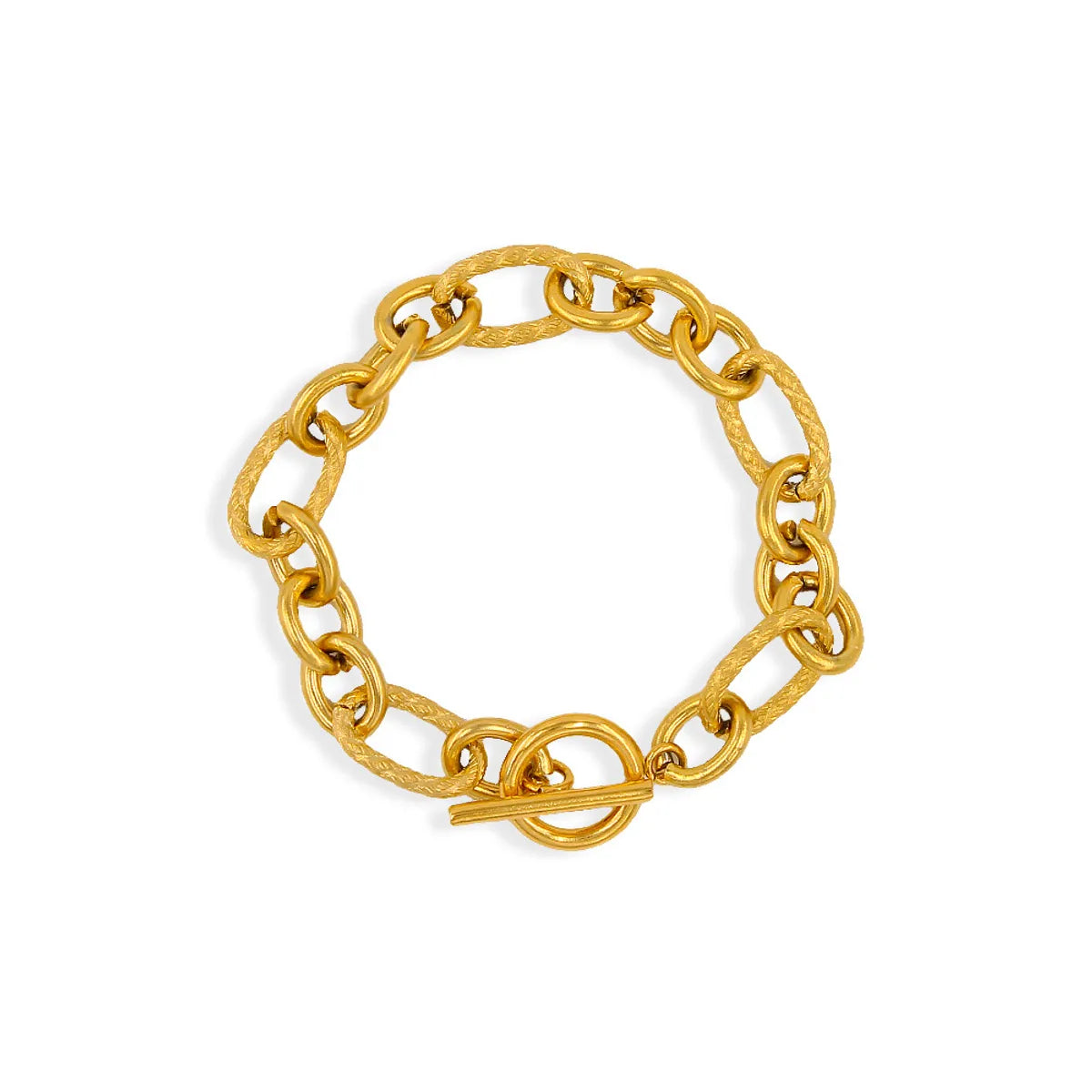 Wholesale Jewelry Hip-Hop Geometric 667 Stainless Steel 18K Gold Plated Plating Bracelets Necklace