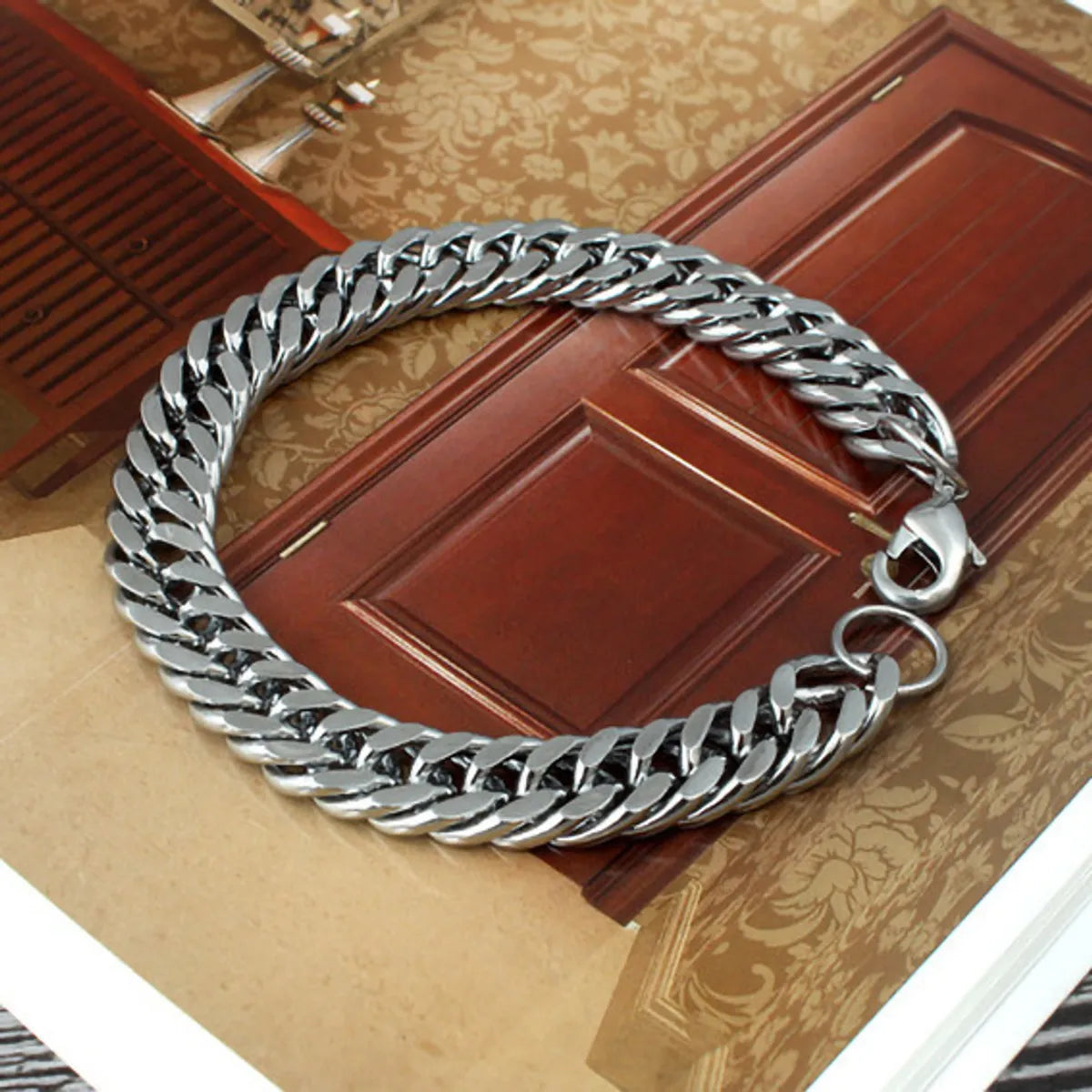 Hip-Hop Geometric Stainless Steel Plating Bracelets