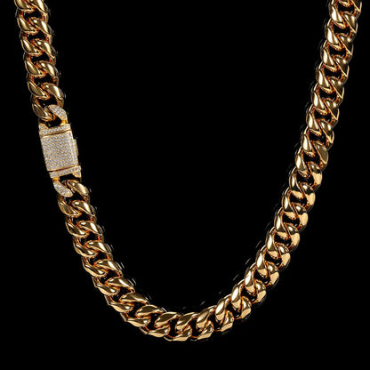 Hip-Hop Geometric Stainless Steel Plating Chain 18k Gold Plated Men'S Necklace