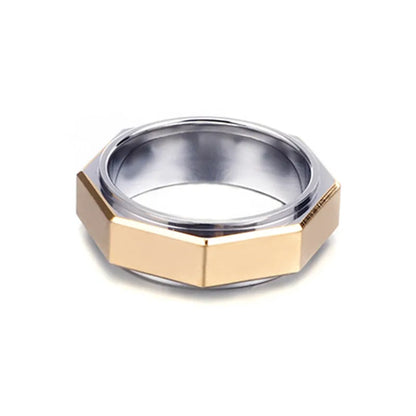 Hip-Hop Geometric Stainless Steel Plating 18K Gold Plated Men'S Rings