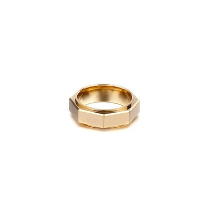 Hip-Hop Geometric Stainless Steel Plating 18K Gold Plated Men'S Rings