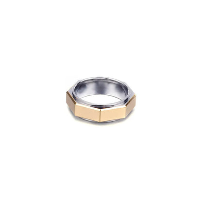 Hip-Hop Geometric Stainless Steel Plating 18K Gold Plated Men'S Rings