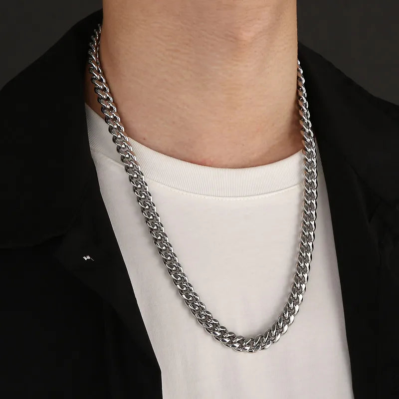 Hip-Hop Geometric Stainless Steel Plating Necklace 1 Piece