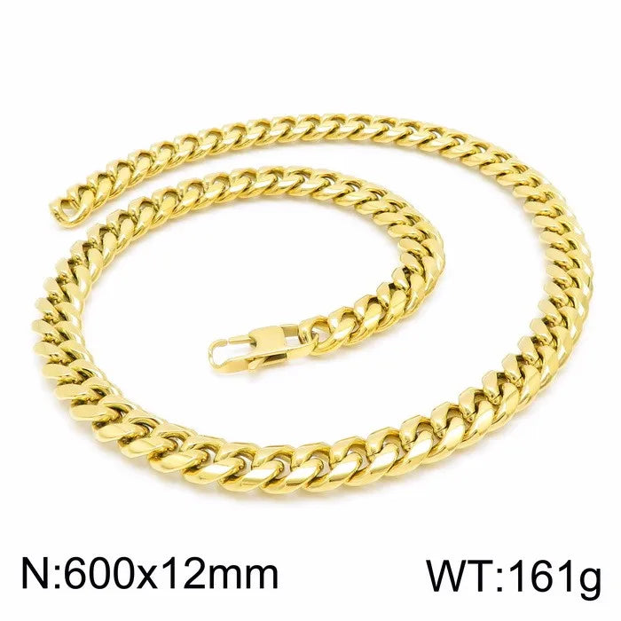 Hip-Hop Geometric Stainless Steel Plating Necklace 1 Piece