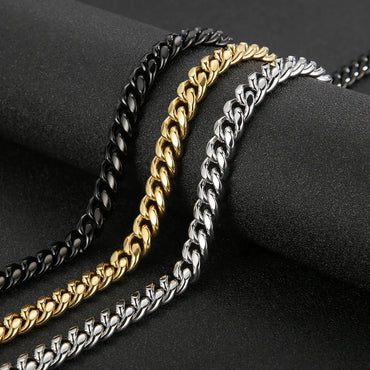 Hip-Hop Geometric Stainless Steel Plating Necklace 1 Piece