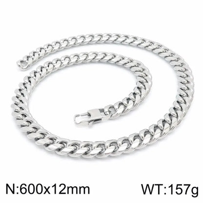 Hip-Hop Geometric Stainless Steel Plating Necklace 1 Piece