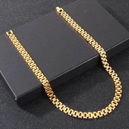 Hip-hop Geometric Stainless Steel Plating Necklace