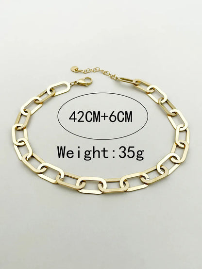 304 Stainless Steel 14K Gold Plated Hip-Hop Polishing Plating Geometric Necklace