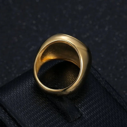 Hip-Hop Geometric Titanium Steel Epoxy Men'S Rings