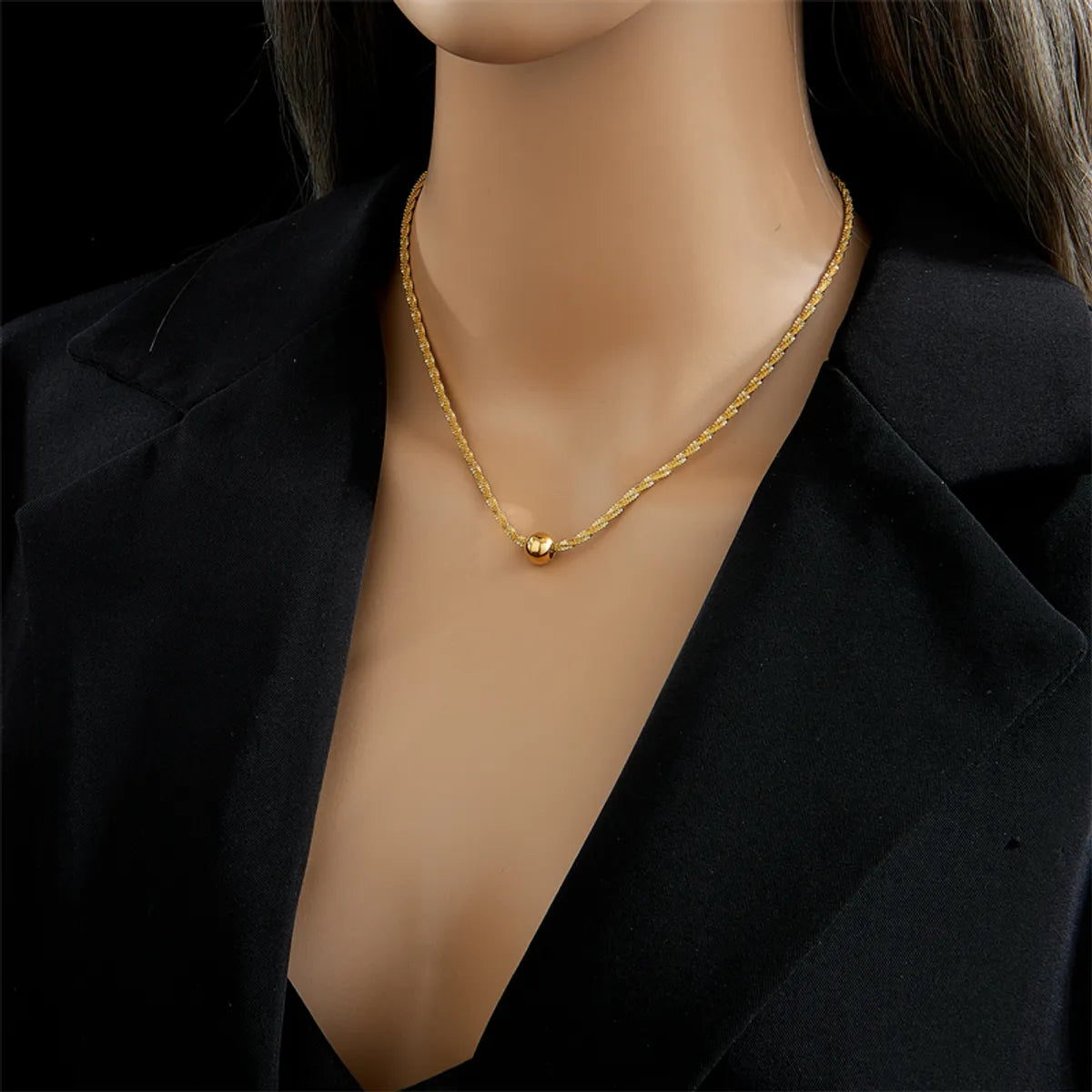 Hip-hop Geometric Titanium Steel Gold Plated Necklace 1 Piece