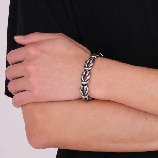 Hip-Hop Geometric Titanium Steel Men'S Bracelets