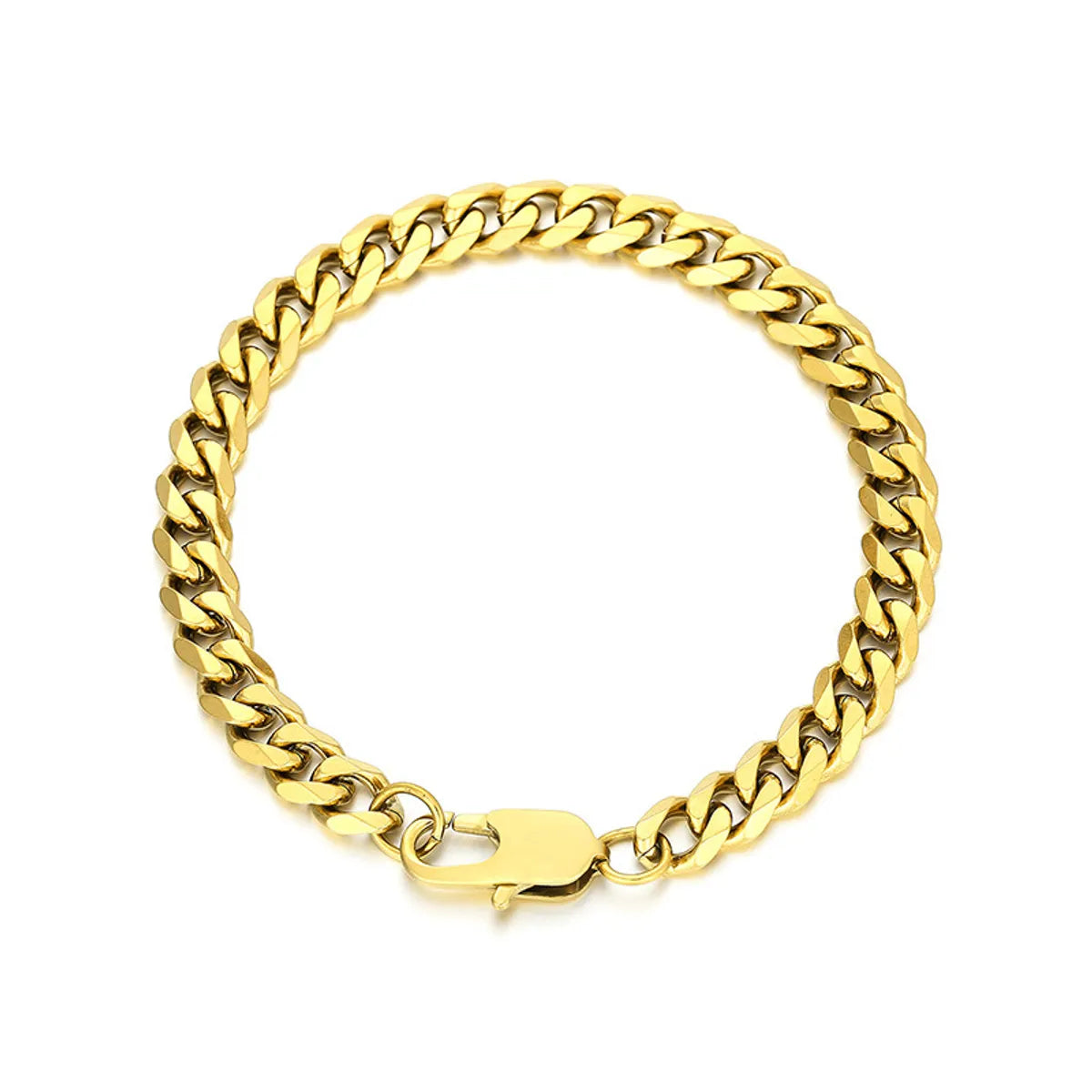 Wholesale Jewelry Hip-Hop Geometric Titanium Steel 18K Gold Plated Plating Bracelets Necklace