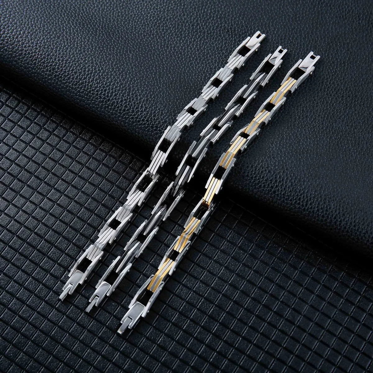 Hip-hop Geometric Titanium Steel Plating Bracelets