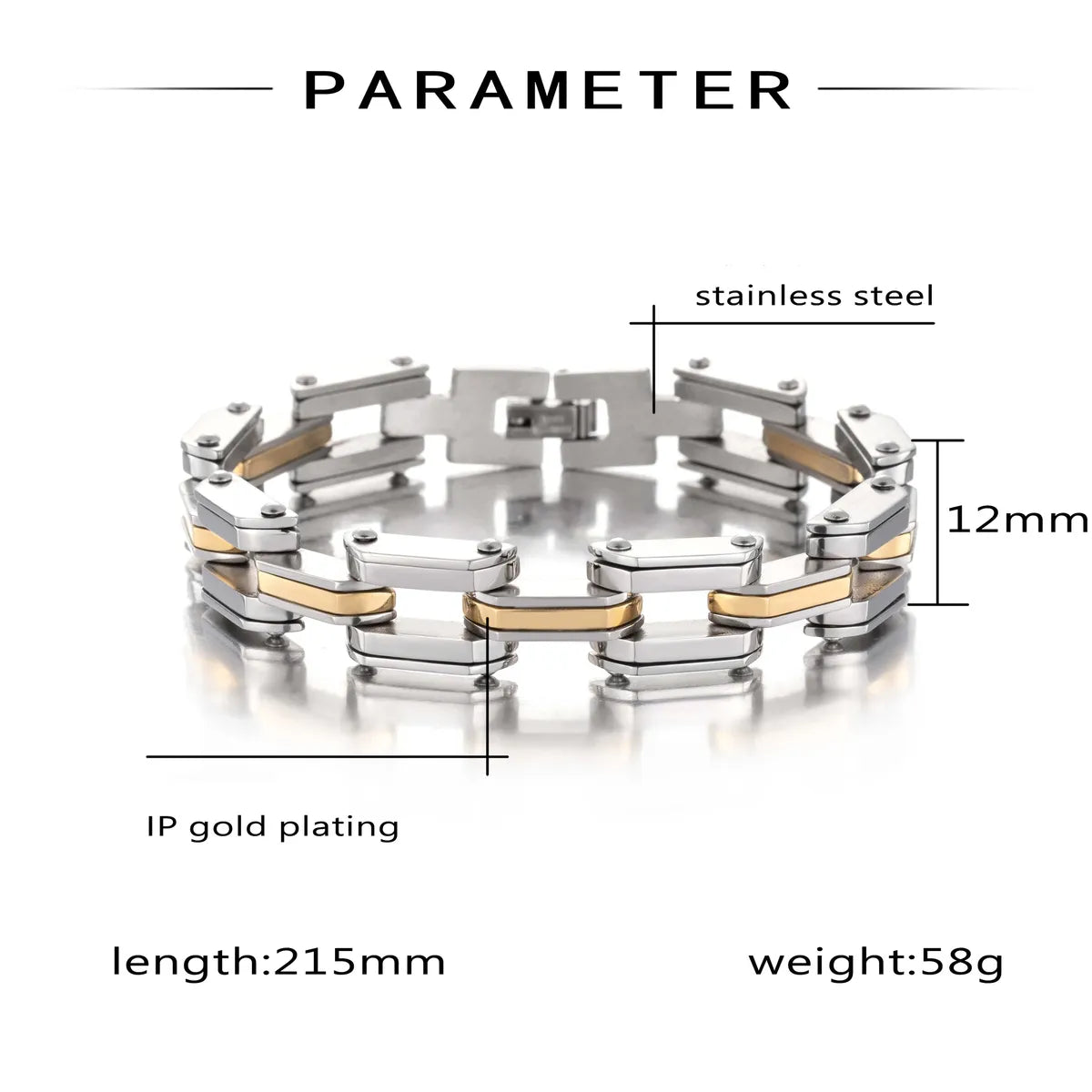 Hip-hop Geometric Titanium Steel Plating Bracelets