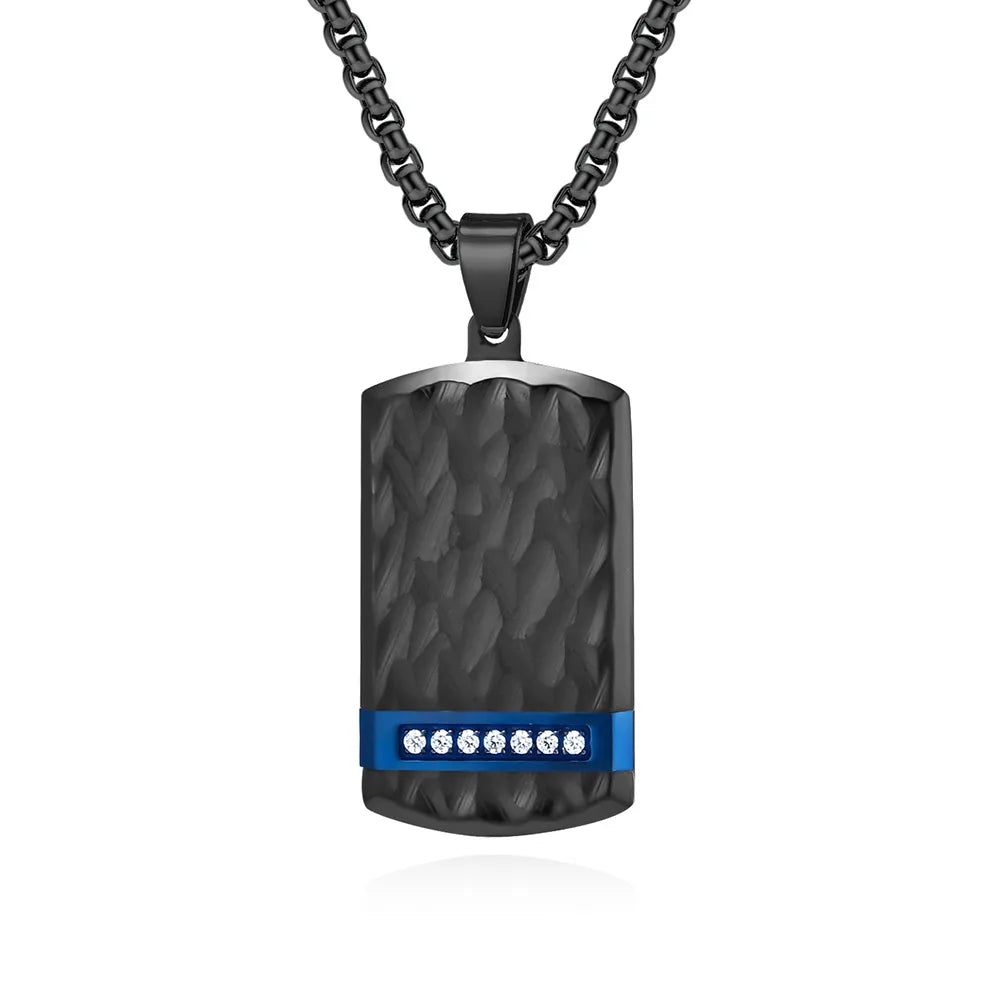 Hip-Hop Geometric Titanium Steel Plating Inlay Zircon Men'S Pendant Necklace