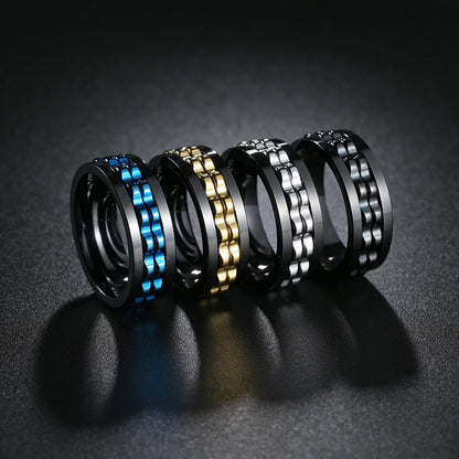 Hip-hop Geometric Titanium Steel Plating Rings