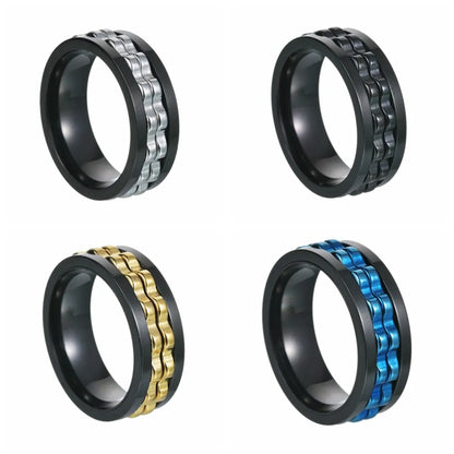 Hip-hop Geometric Titanium Steel Plating Rings