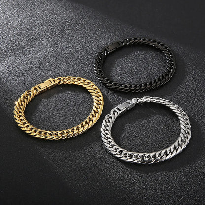 Hip-hop Geometric Titanium Steel Polishing Bracelets Necklace