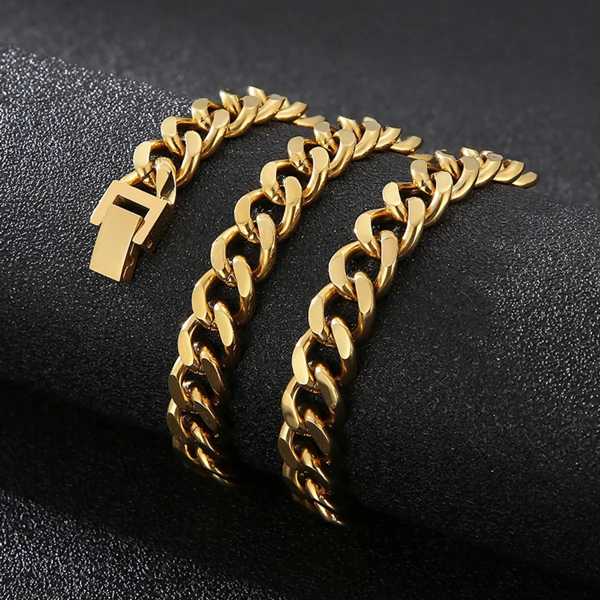 Hip-hop Geometric Titanium Steel Polishing Bracelets Necklace