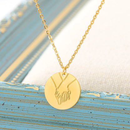 Hip-hop Gesture Disc Necklace