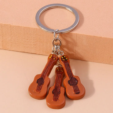 Hip-Hop Guitar Alloy Bag Pendant Keychain