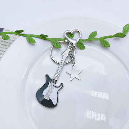 Hip-Hop Guitar Alloy Plating Bag Pendant Keychain