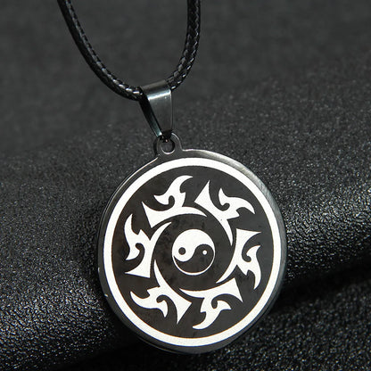 Hip-Hop Guitar Skull Stainless Steel Men'S Pendant Necklace