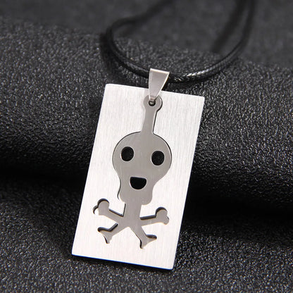 Hip-Hop Guitar Skull Stainless Steel Men'S Pendant Necklace