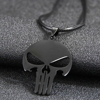 Hip-Hop Guitar Skull Stainless Steel Men'S Pendant Necklace