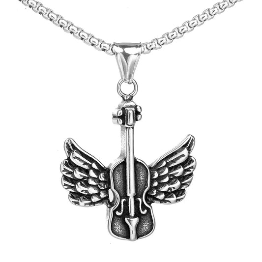 Hip-Hop Guitar Wings Stainless Steel None Men'S