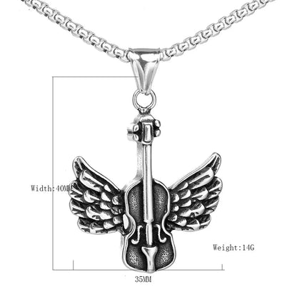 Hip-Hop Guitar Wings Stainless Steel None Men'S